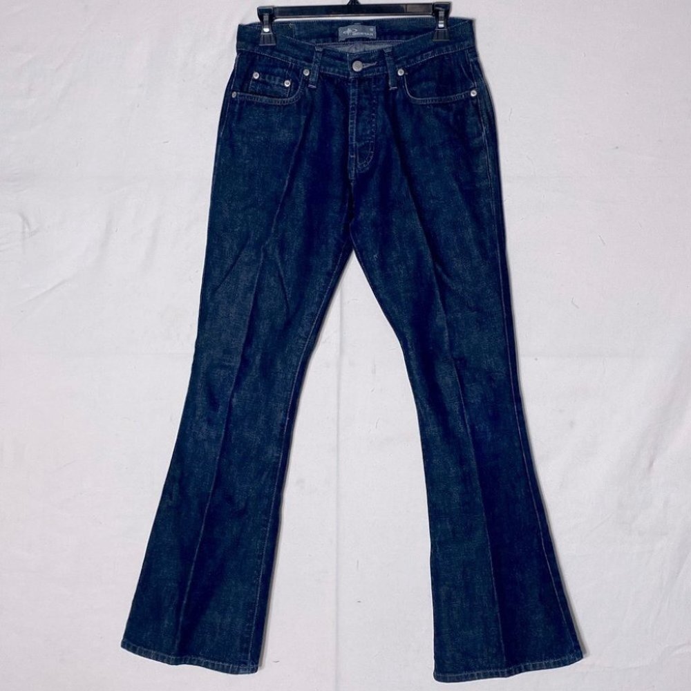 Vintage Y2K Big Star Dark Wash High Rise Flare Leg Jeans 31 Festival Stampede